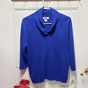 NEW ALIA BLUE VEE Neck Sweater Sz M